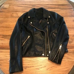 Vegan leather moto jacket